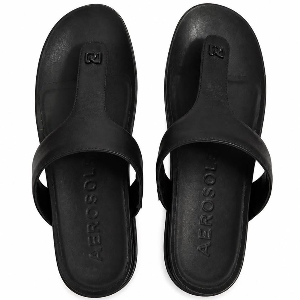 Aerosoles, Black Sandals, Slip-On Comfort, Size 8 1/2